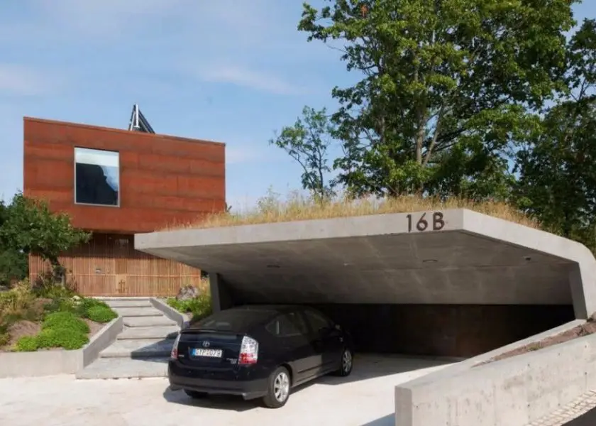 Carport Beton Ekspos Bergaya Industrial